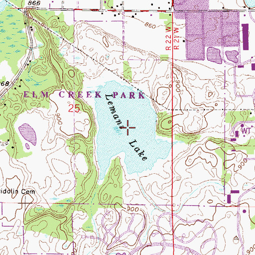 Topographic Map of Lemans Lake, MN