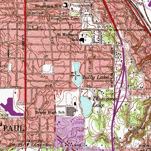 Topographic Map of Lilly Lake, MN