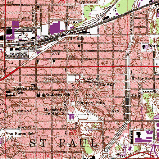 Topographic Map of Sibley School (historical), MN
