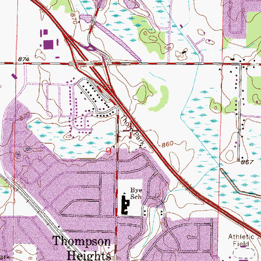 Topographic Map of Thorp Park, MN