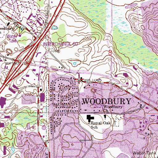 Topographic Map of Woodbury, MN