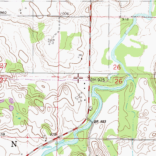 Topographic Map of Yaney School (historical), MN