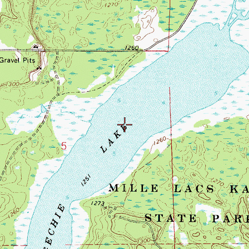 Topographic Map of Ogechie Lake, MN