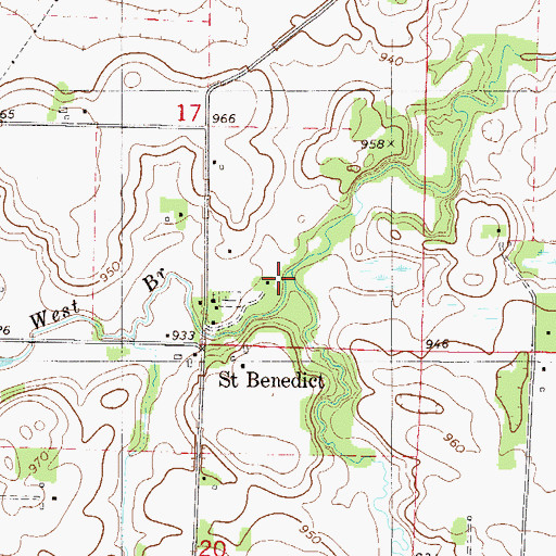 Topographic Map of West Branch Raven Stream, MN