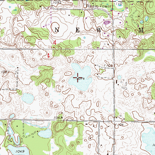 Topographic Map of Sweetbrier Lake, MN