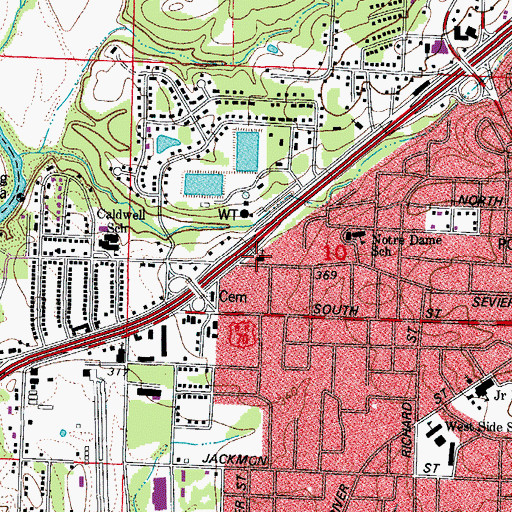 Topographic Map of First Church of the Nazarene, AR