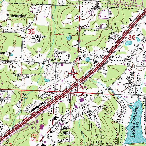 Topographic Map of First Lutheran Church, AR