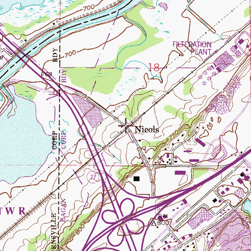 Topographic Map of Nicols, MN