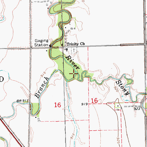 Topographic Map of Stony Creek, MN