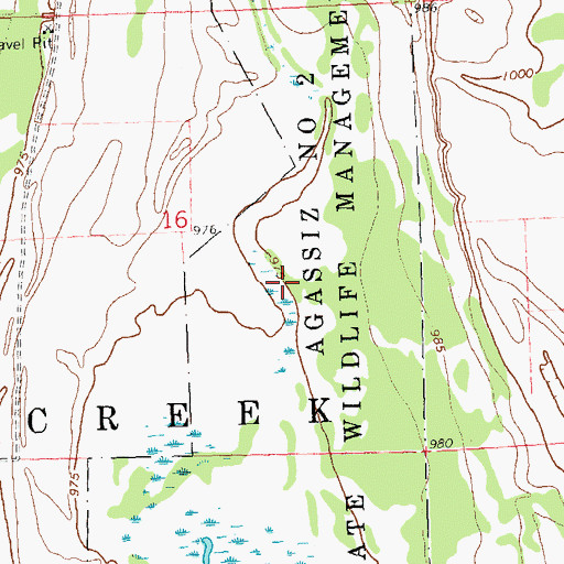 Topographic Map of Agassiz Number 2 State Wildlife Management Area, MN