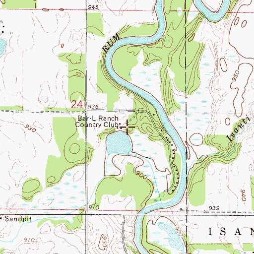 Topographic Map of Bar-L Ranch Country Club, MN