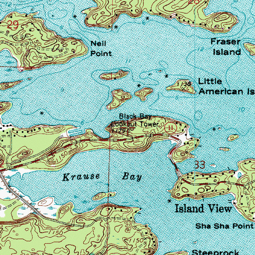 Topographic Map of Black Bay Lookout Tower, MN
