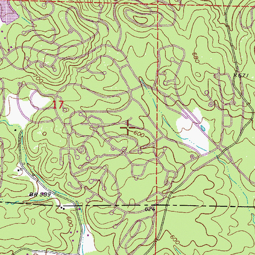 Topographic Map of Coronado Golf Course, AR