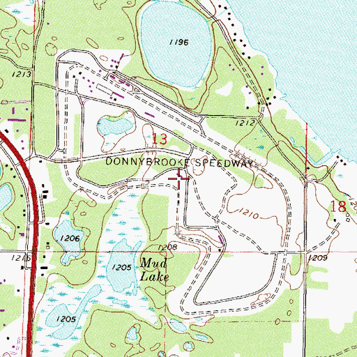 Topographic Map of Donnybrooke Speedway, MN