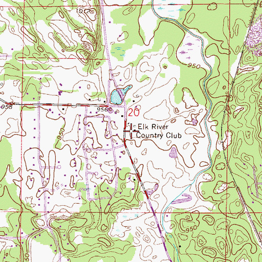 Topographic Map of Elk River Country Club, MN