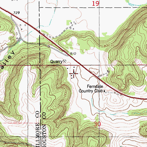 Topographic Map of Ferndale Country Club, MN