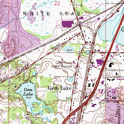 Topographic Map of Gem Lake Golf Course, MN