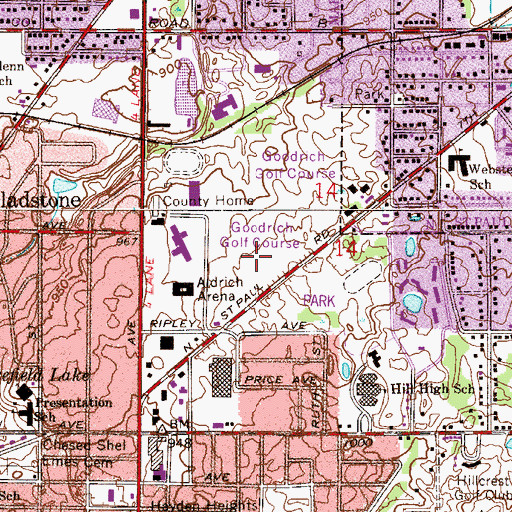 Topographic Map of Goodrich Golf Course, MN
