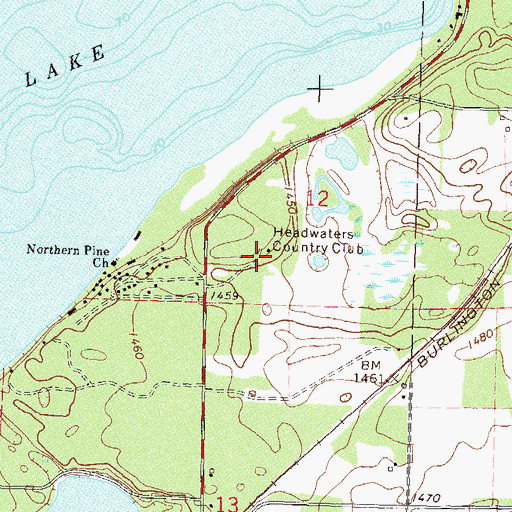 Topographic Map of Headwaters Country Club, MN