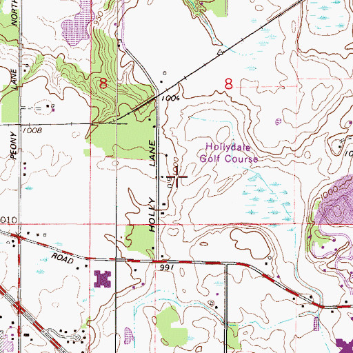 Topographic Map of Hollydale Golf Course, MN