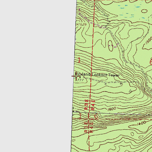 Topographic Map of Hovland Lookout Tower, MN