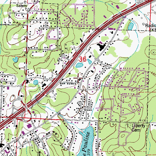 Topographic Map of Foursquare Evangelical Church, AR