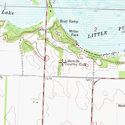 Topographic Map of Lakeside Country Club, MN