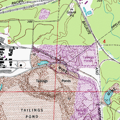 Topographic Map of Gibbons (historical), AR