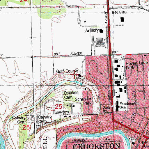 Topographic Map of Minakwa Country Club, MN
