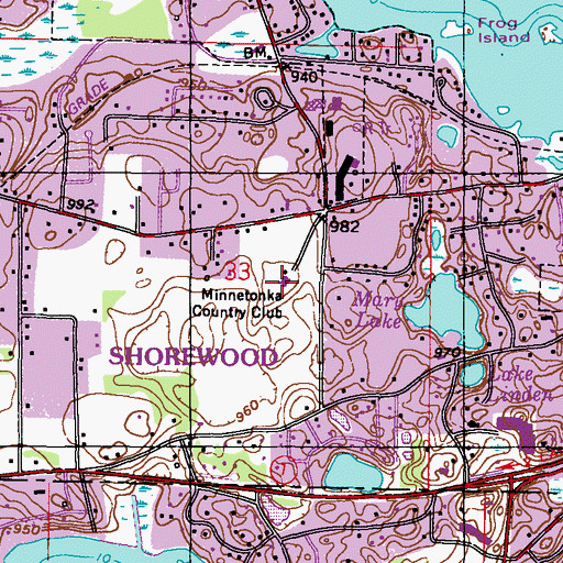 Topographic Map of Minnetonka Country Club, MN
