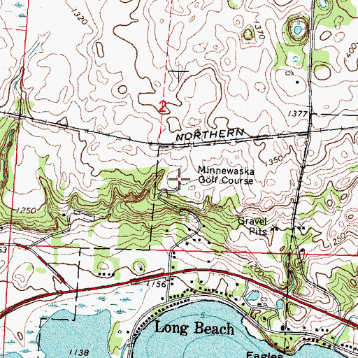 Topographic Map of Minnewaska Golf Course, MN
