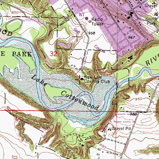 Topographic Map of New Ulm Country Club, MN