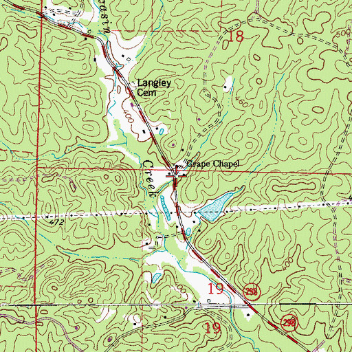 Topographic Map of Grape, AR