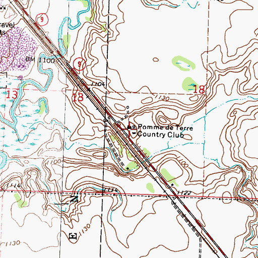 Topographic Map of Pomme de Terre Country Club, MN