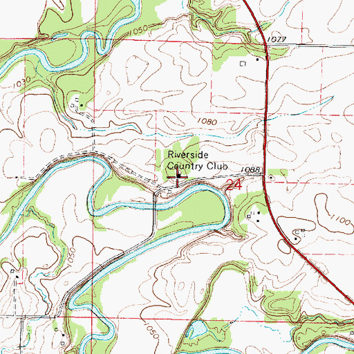Topographic Map of Riverside Country Club, MN