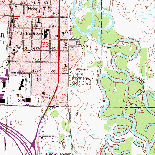 Topographic Map of Rum River Golf Club, MN