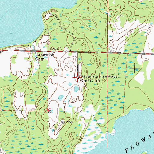 Topographic Map of Savanna Fairways Golf Club, MN