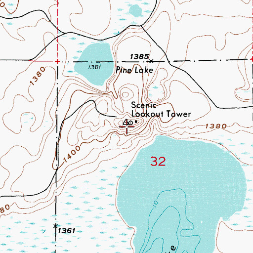Topographic Map of Scenic Lookout Tower, MN