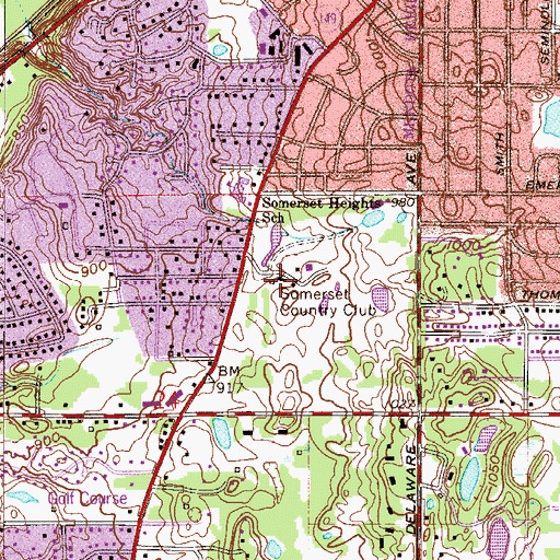 Topographic Map of Somerset Country Club, MN