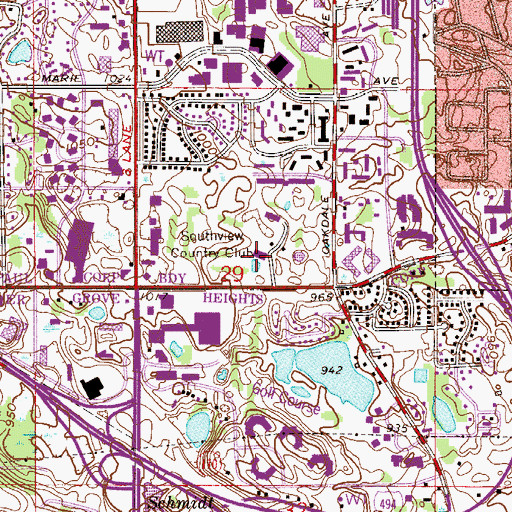 Topographic Map of Southview Country Club, MN