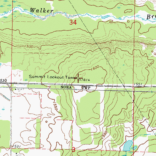Topographic Map of Summit Lookout Tower, MN