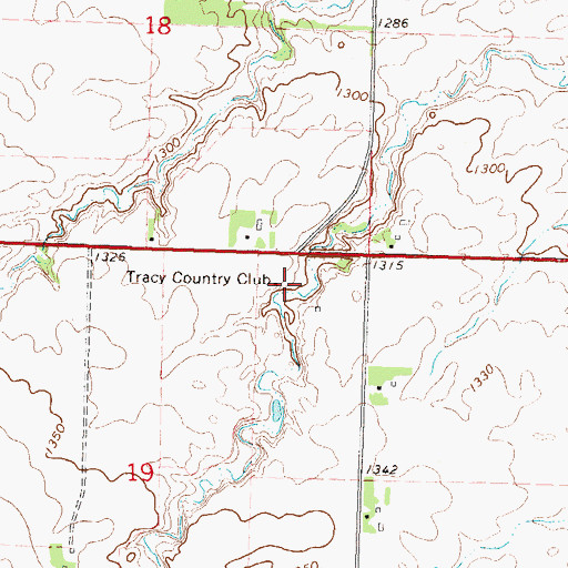 Topographic Map of Tracy Country Club, MN