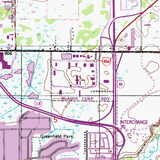 Topographic Map of Twin City Speedway, MN