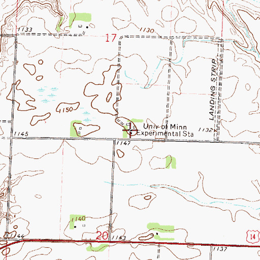 Topographic Map of University of Minnesota Experimental Station, MN