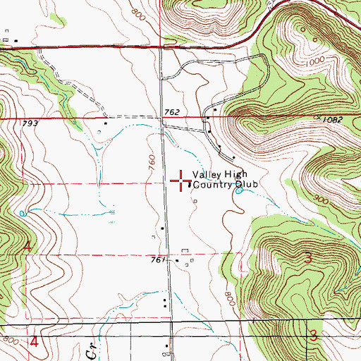 Topographic Map of Valley High Country Club, MN