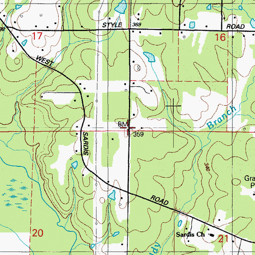Topographic Map of Hurricane (historical), AR
