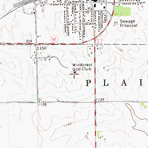Topographic Map of Piper Hills Golf Course, MN