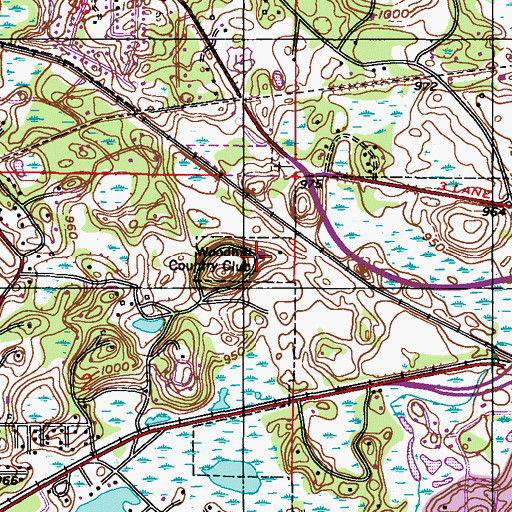 Topographic Map of Woodhill Country Club, MN