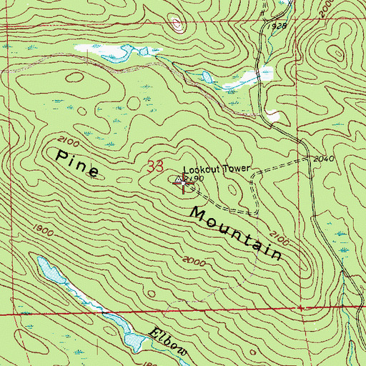 Topographic Map of Pine Mountain, MN
