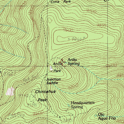 Topographic Map of Anita Spring, AZ